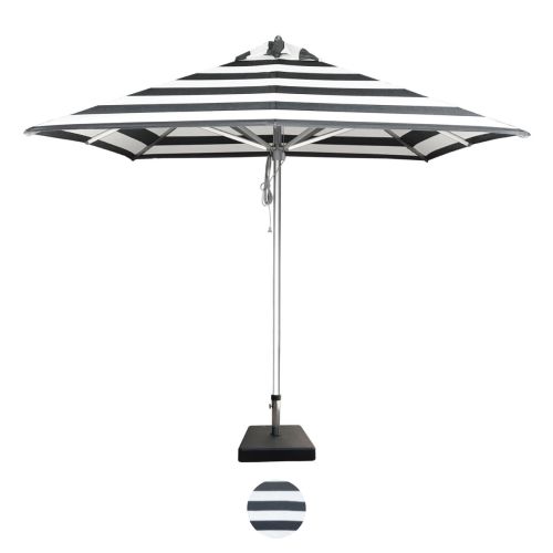 Hurricane Soho Premium Parasol - Ash Black and White Stripe