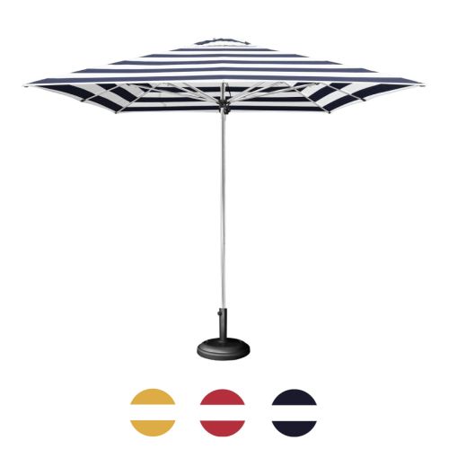 Striped Coolum Centrepost Umbrella Navy and White