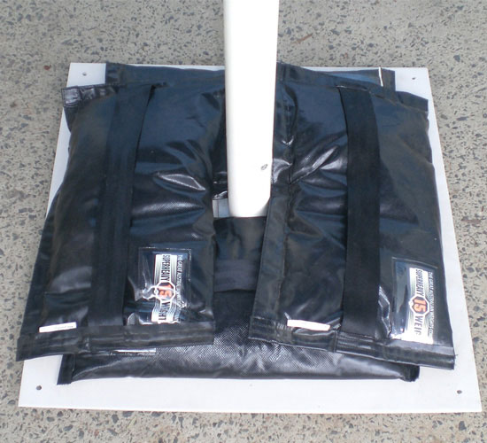 Umbrella base with weightbags